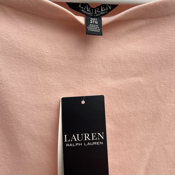 🆕 Lauren Ralph Lauren Stretch Cotton Boatneck Top T-shirt - Picture 10 of 11